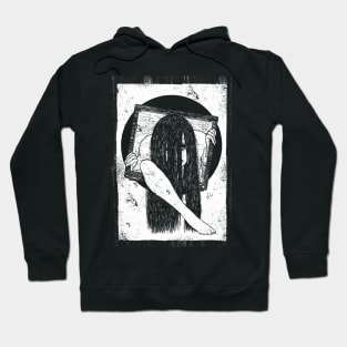 TV Set SADAKO (white print) Hoodie